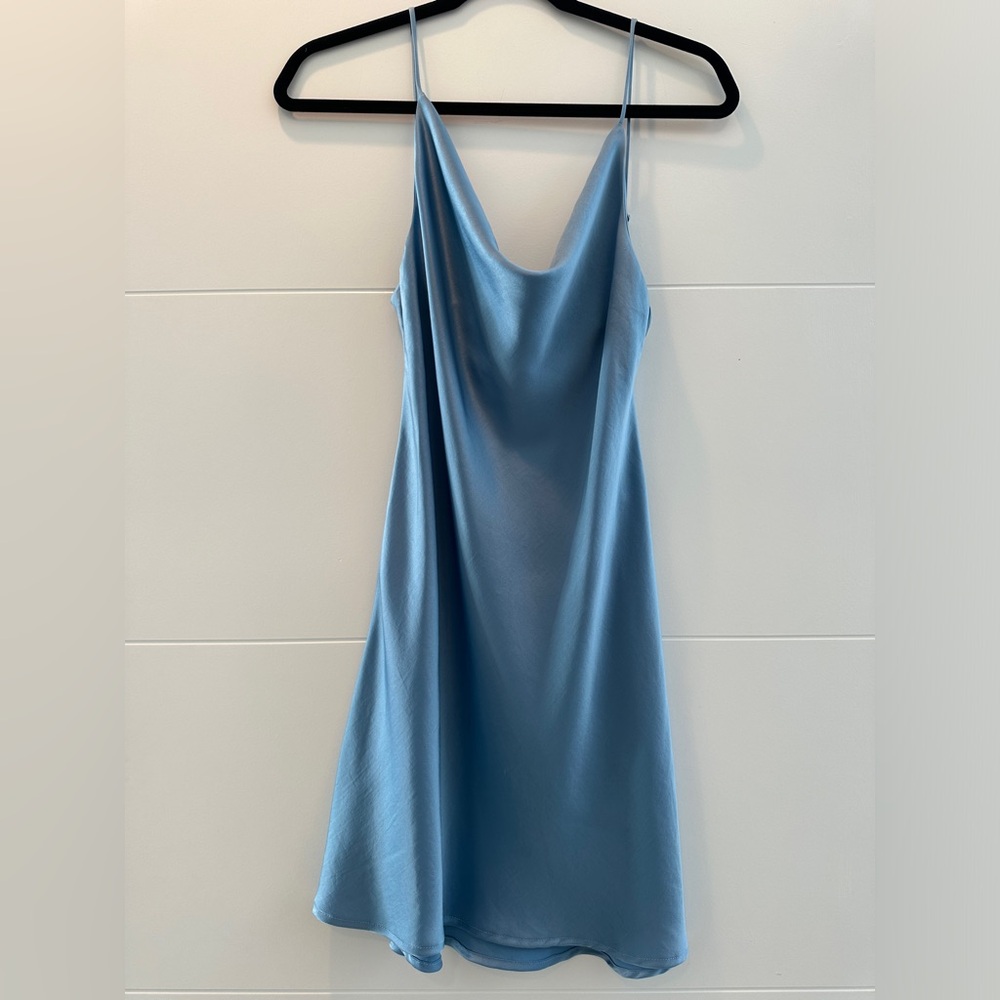 Blue Life Satin Spaghetti Strap Mini Dress XS | Formal Event Summer Party NWT - Picture 7 of 11